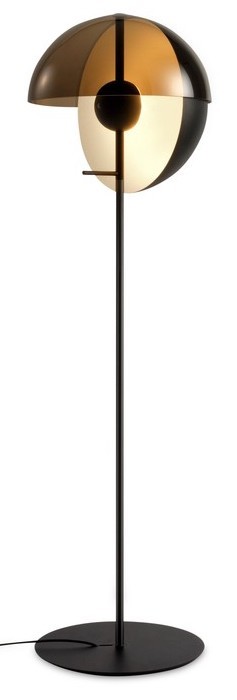 Lampadaire Theia LED 7,6W avec un abat-jour en demi-sphère par Mathias Hahn - Marset