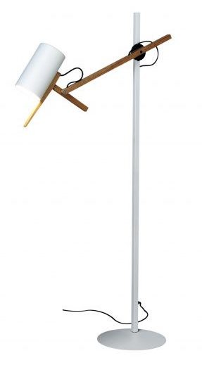 Lampadaire Liseuse Scantling avec double bras articulé en bois par Mathias Hahn - Marset