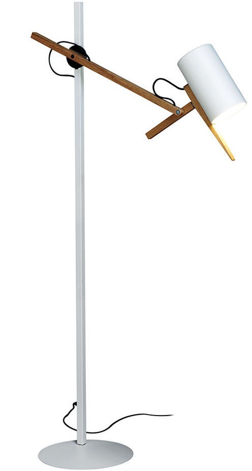 Lampadaire Liseuse Scantling avec double bras articulé en bois par Mathias Hahn - Marset