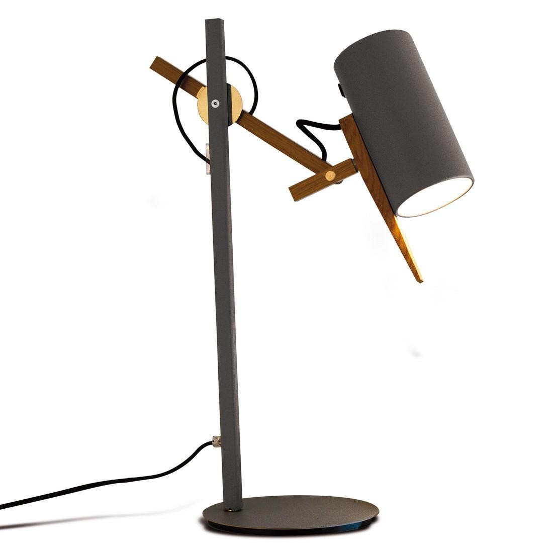 Lampe à poser Liseuse Scantling avec double bras articulé en bois par Mathias Hahn - Marset