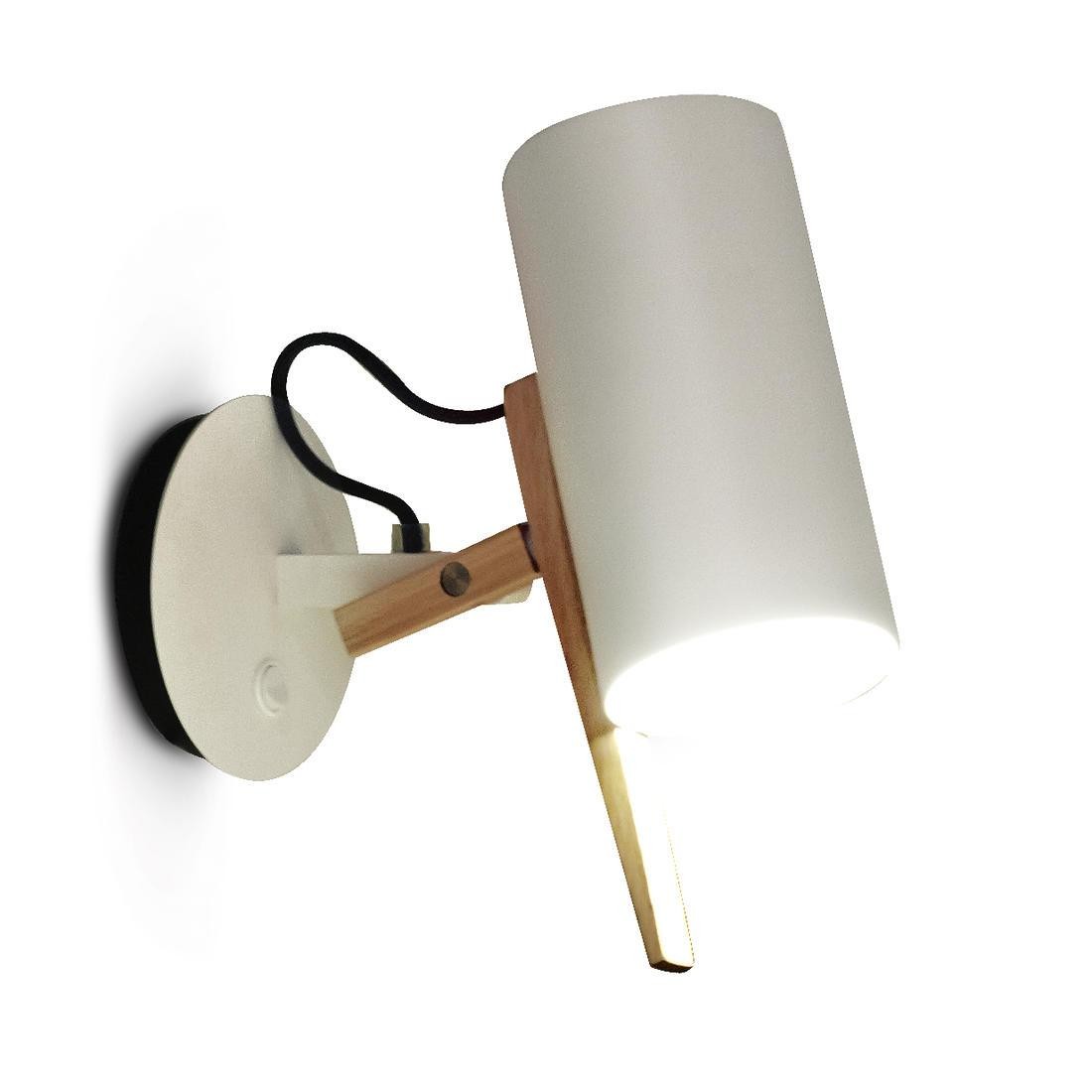 Applique murale Liseuse Scantling avec double bras articulé en bois par Mathias Hahn - Marset