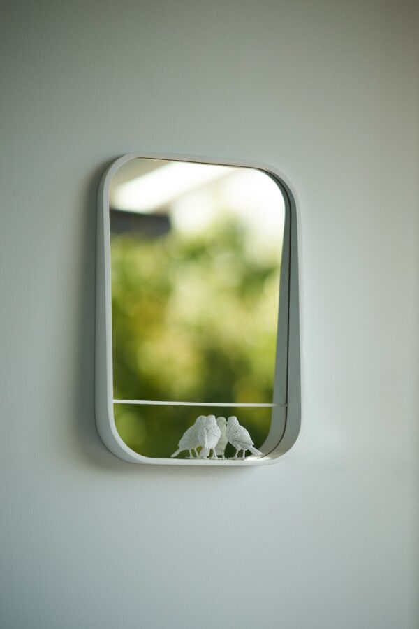 Miroir design et poétique avec petits moineaux Sparrow par le studio Haoshi