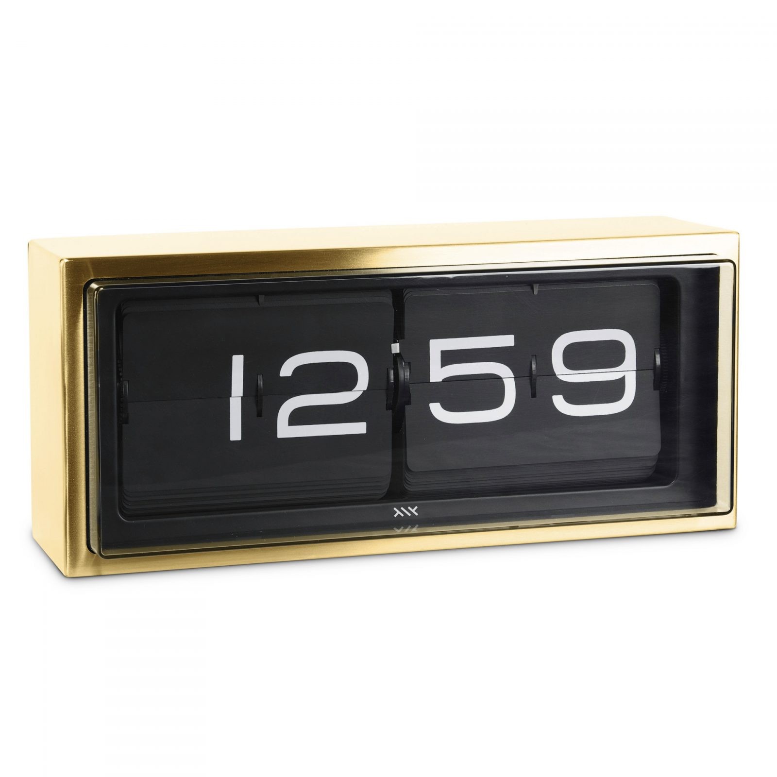 Horloge Flip flap design Brick en laiton par Erwin Termaat au style vintage