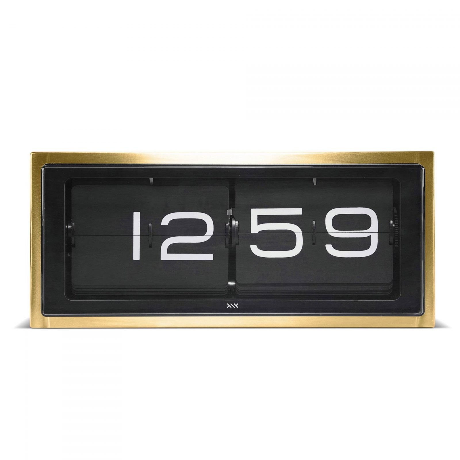 Horloge Flip flap design Brick en laiton par Erwin Termaat au style vintage