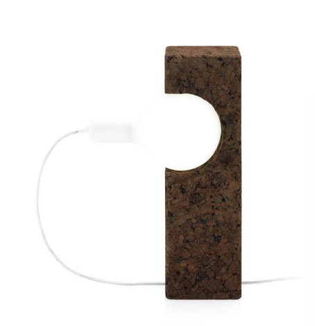 Lampe à poser en liège noir design et contemporain Bollean Globe