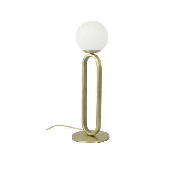 Lampe à poser Cime ø12 cm en acier laitonné et verre soufflé opaline par Eno studio