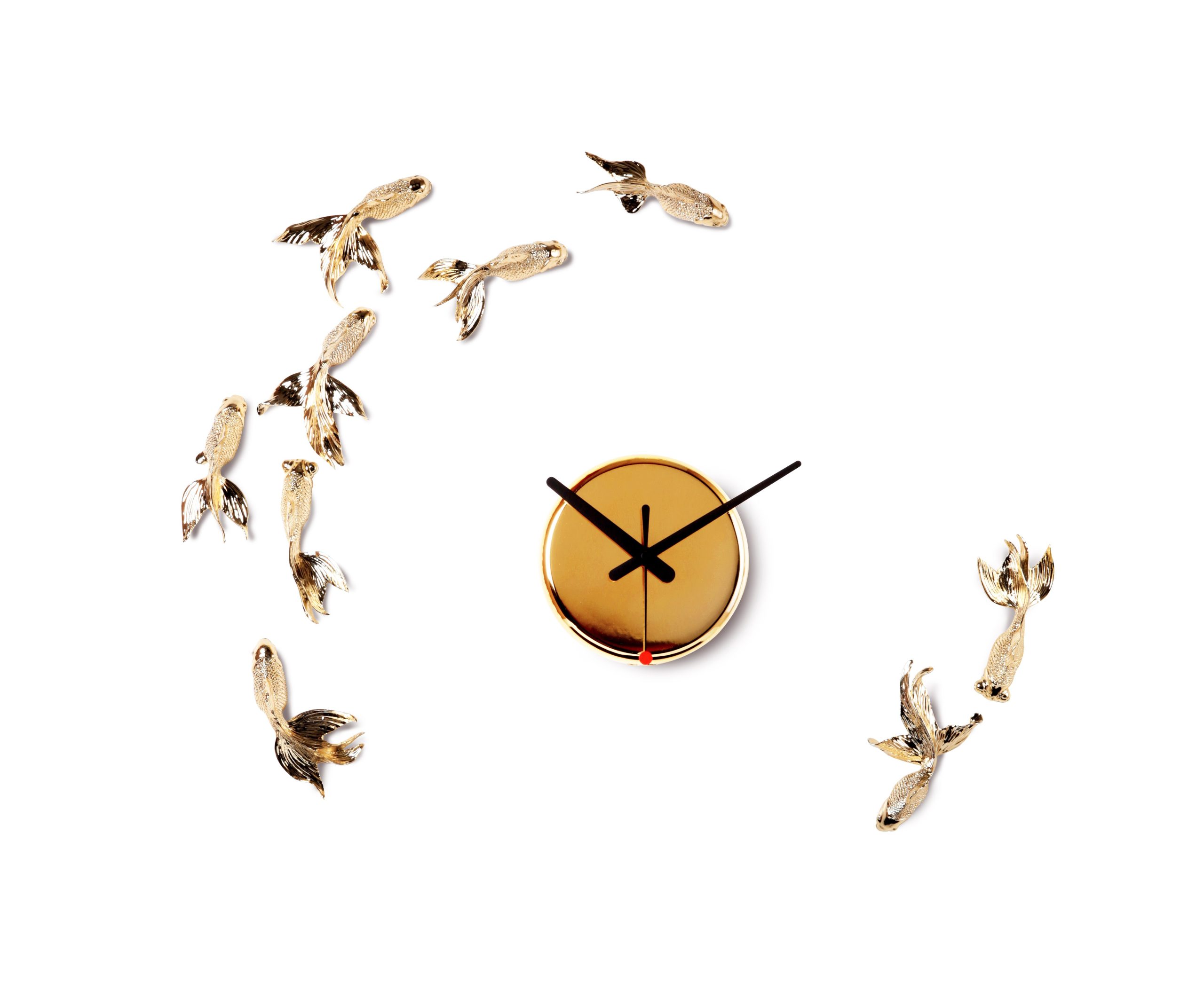 Horloge design poisson Goldfish Gold X CLOCK par Haoshi