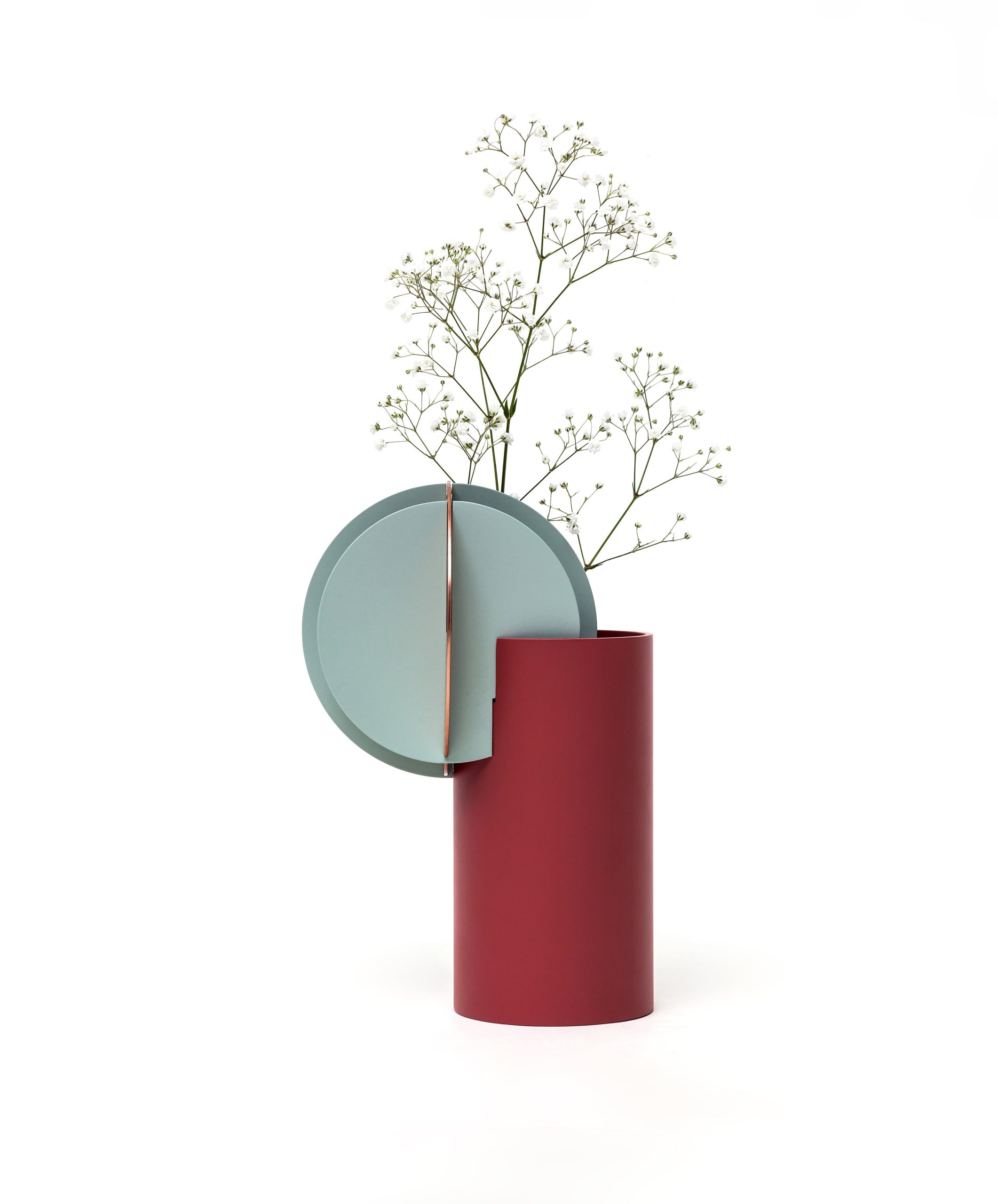 Vase Delaunay CS1 en cuivre et acier peint au design contemporain par Kateryna Sokolova x Noom