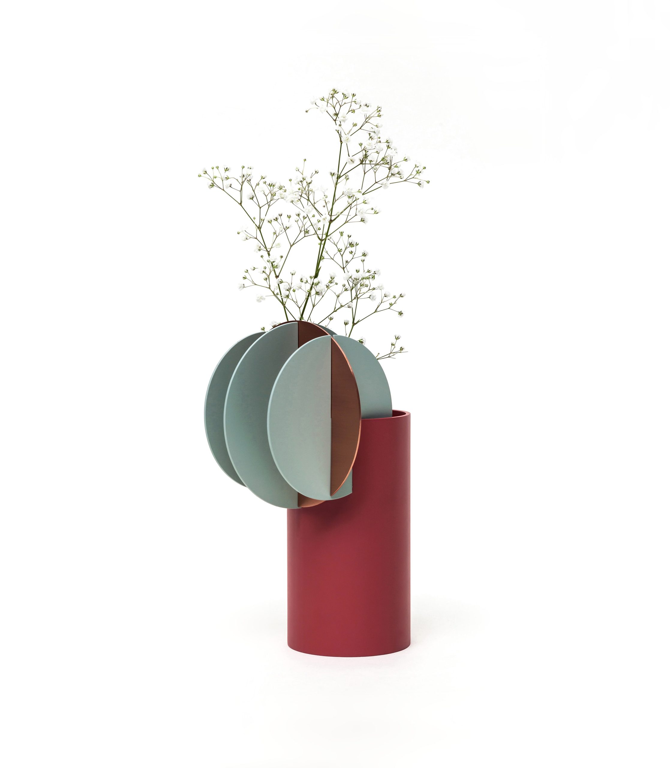 Vase Delaunay CS1 en cuivre et acier peint au design contemporain par Kateryna Sokolova x Noom