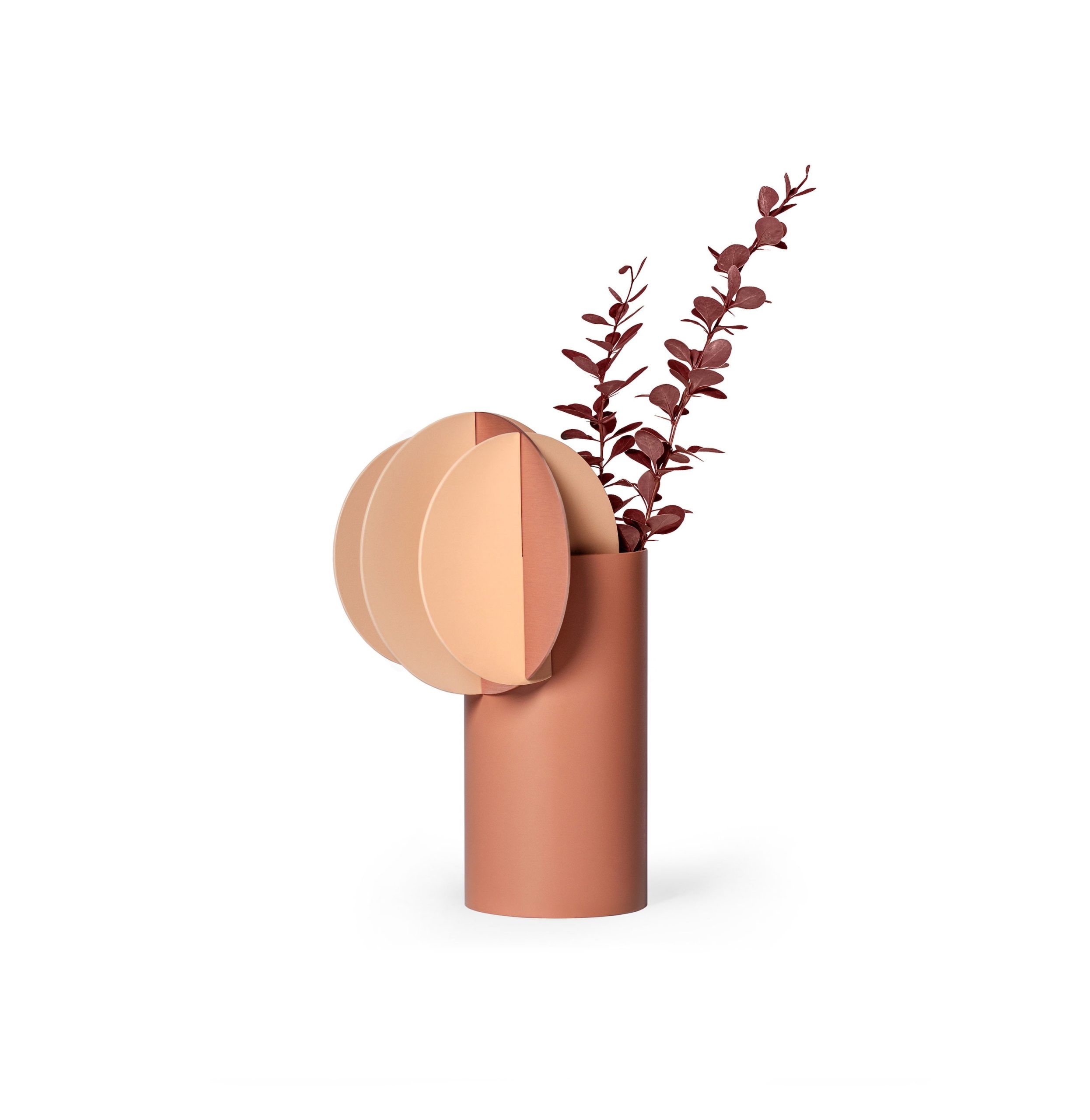 Vase Delaunay CS7 en cuivre et acier peint au design contemporain par Kateryna Sokolova x Noom