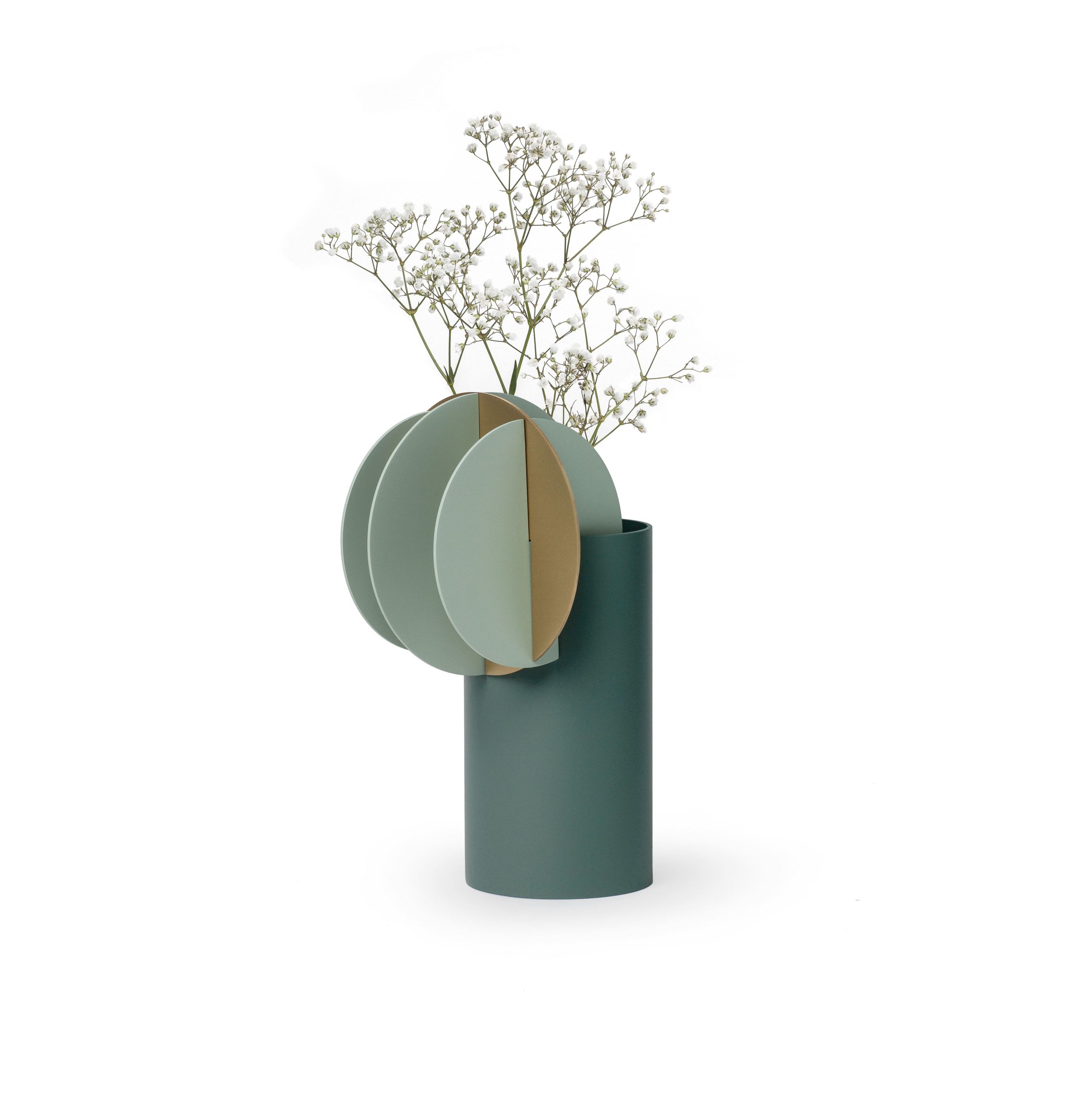 Vase Delaunay CS9 en laiton et acier peint au design contemporain par Kateryna Sokolova x Noom