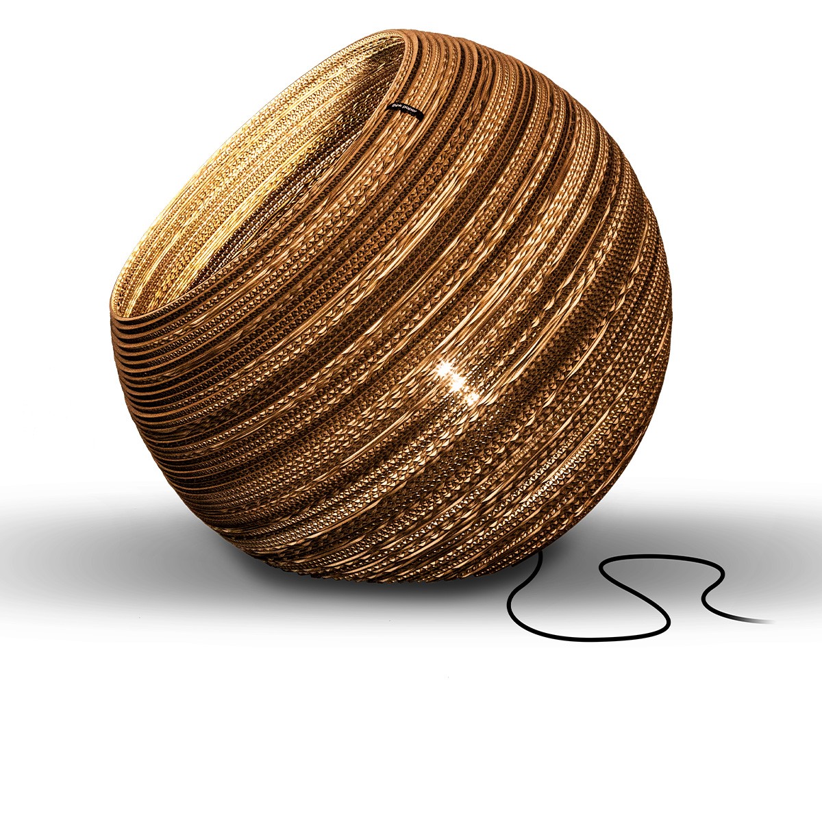 Lampe à poser en carton Globe Ø64 cm au design naturel par Think Paper