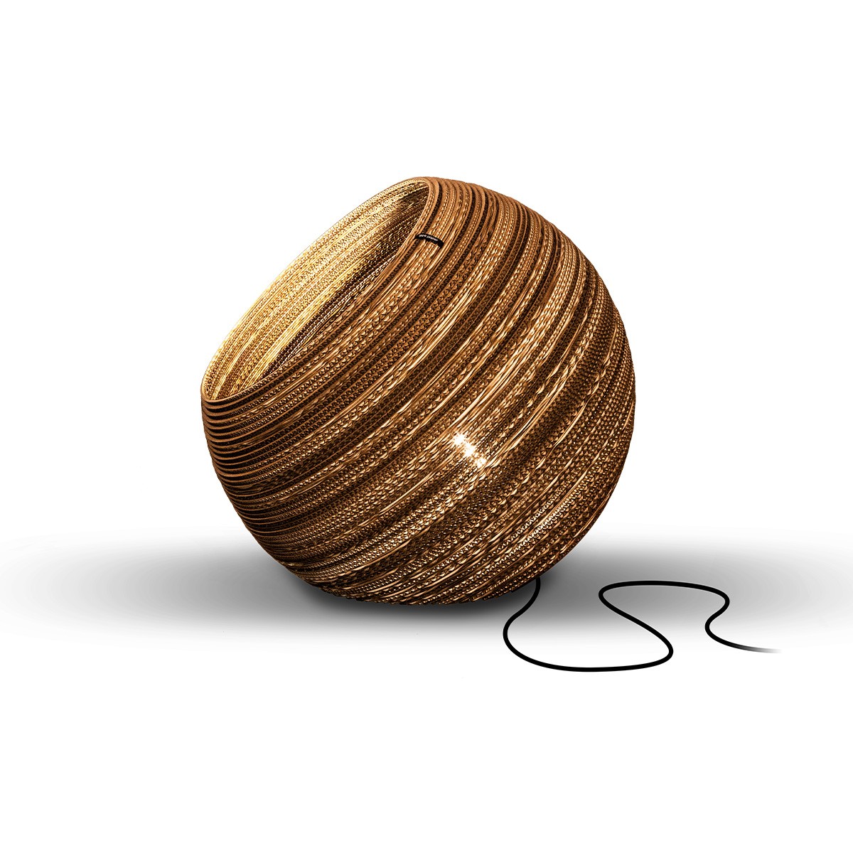Lampe à poser en carton Globe Ø44 cm au design naturel par Think Paper