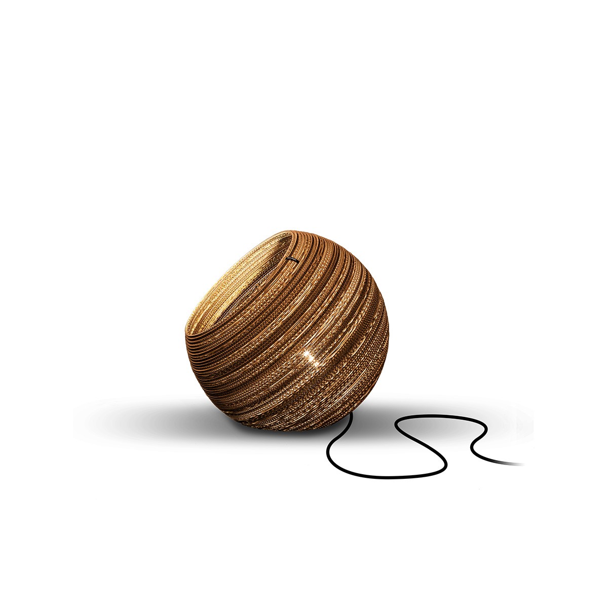 Lampe à poser en carton Globe Ø29 cm au design naturel par Think Paper