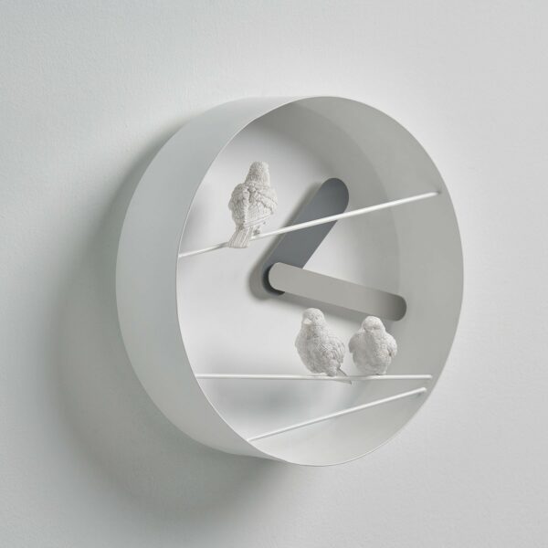 Horloge design oiseaux Sparrow X ROUND CLOCK par le studio Haoshi