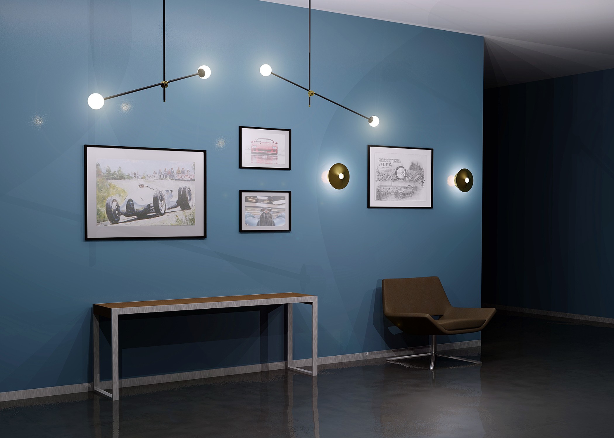 Suspension Bulluram SI-3 en laiton au design chic et élégant
