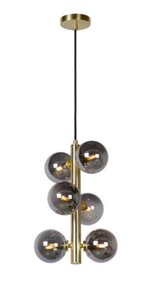 Suspension Tycho en verre fumé et laiton par Lucide lighting