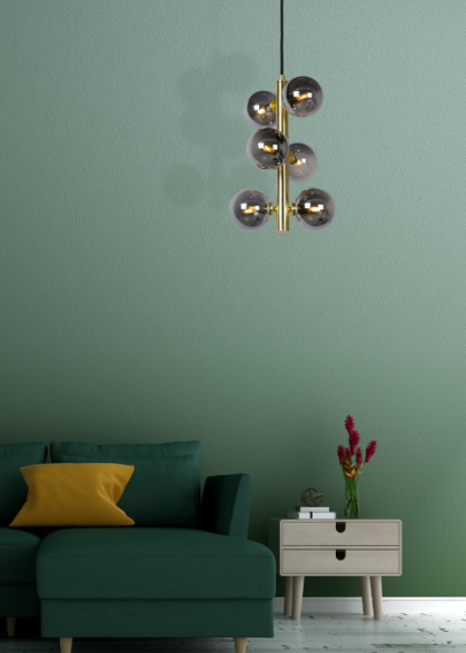 Suspension Tycho en verre fumé et laiton par Lucide lighting