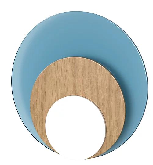Applique Dot 06 en verre et chêne au design graphique par Tunto