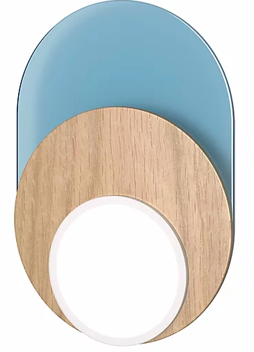 Applique Dot 04 en verre et chêne au design graphique par Tunto