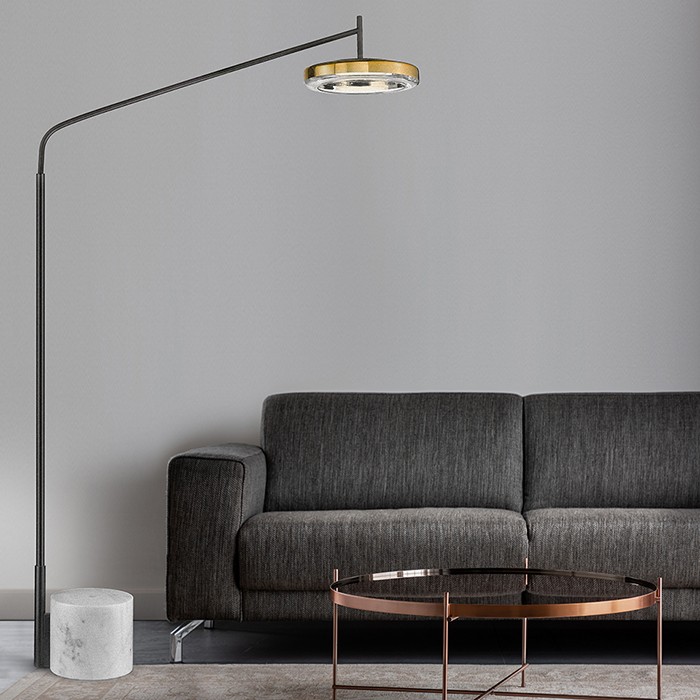 Lampadaire LED Space Lux en verre et acier par Seyvaa