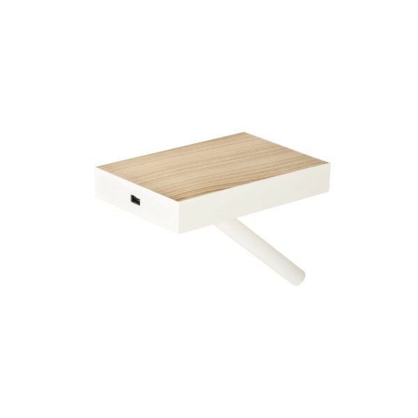 Applique murale liseuse LED - Etagère avec port USB - Nit par Estiluz