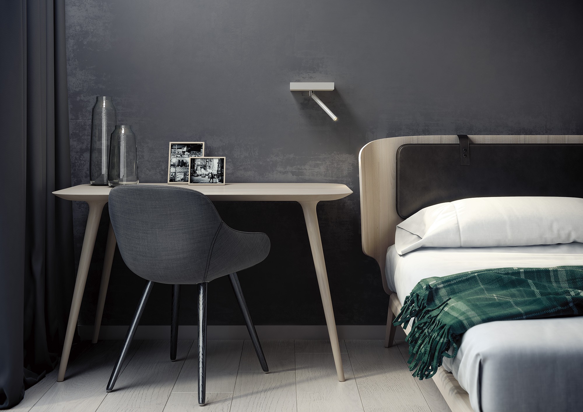Applique murale liseuse LED - Etagère avec port USB - Nit par Estiluz
