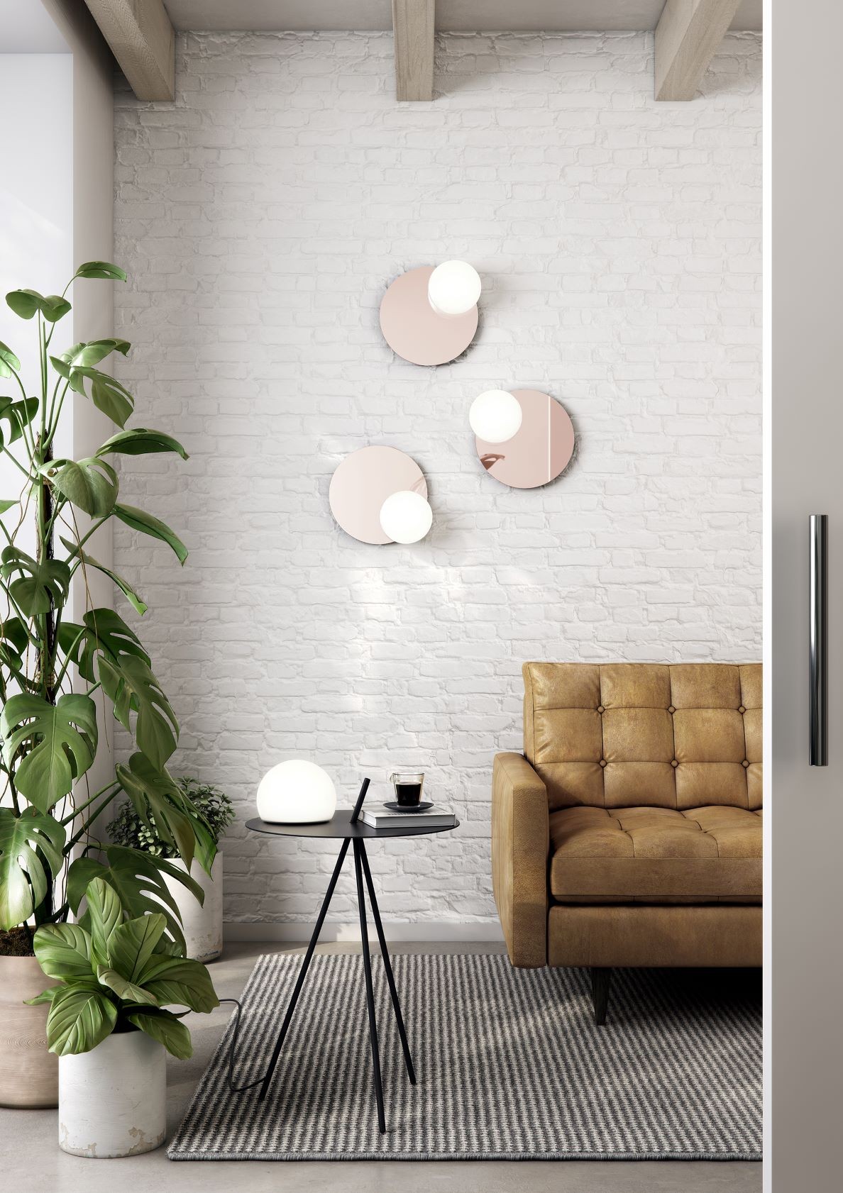 Miroir rond LED en verre et cuivre Ø 30cm - Circ par Estiluz