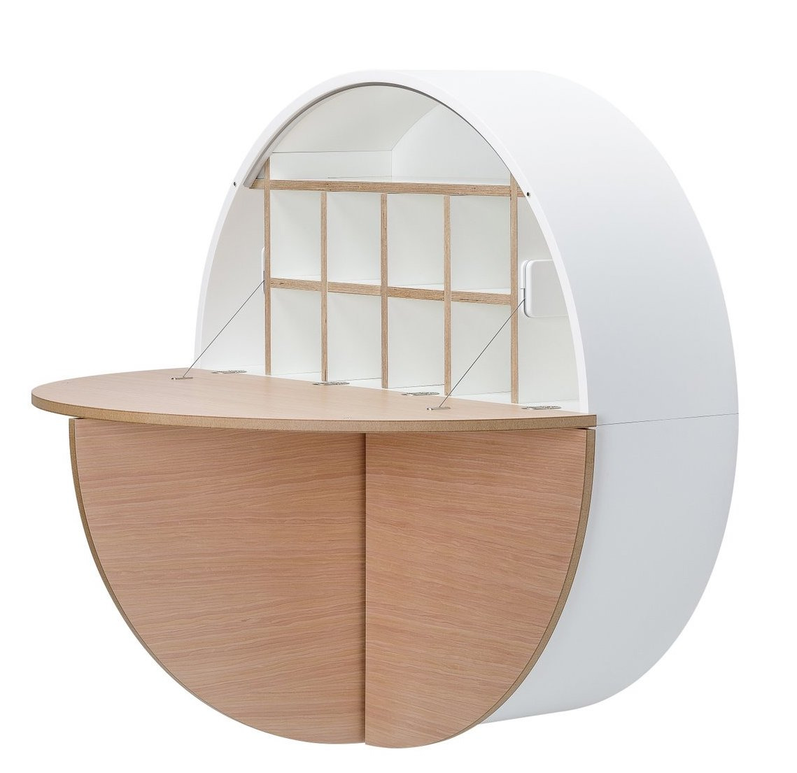 Bureau mural Pill cerisier clair en bois au design scandinave par Inesa Malafej x Emko