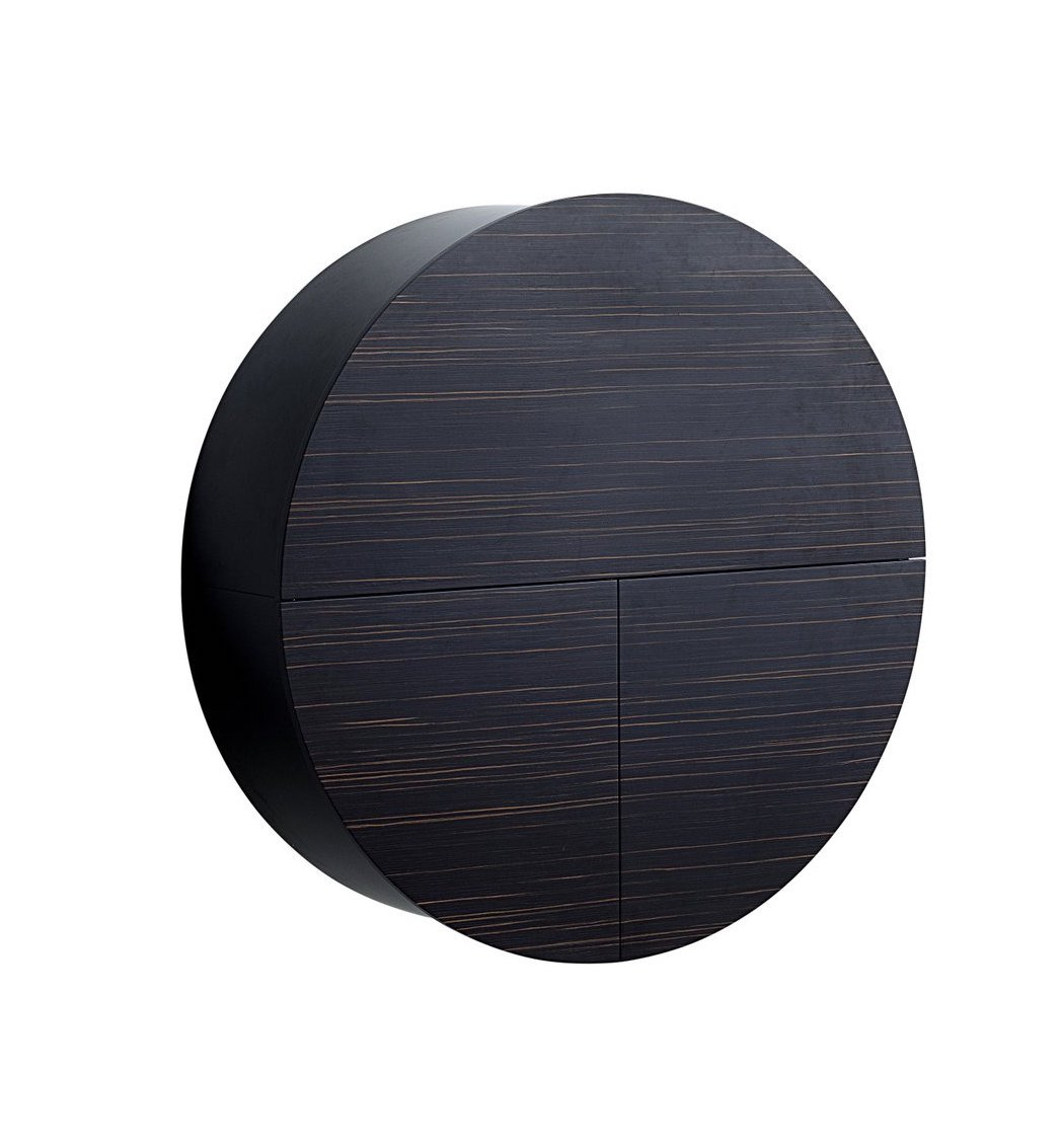 Bureau mural Pill ébène foncé en bois au design scandinave par Inesa Malafej x Emko