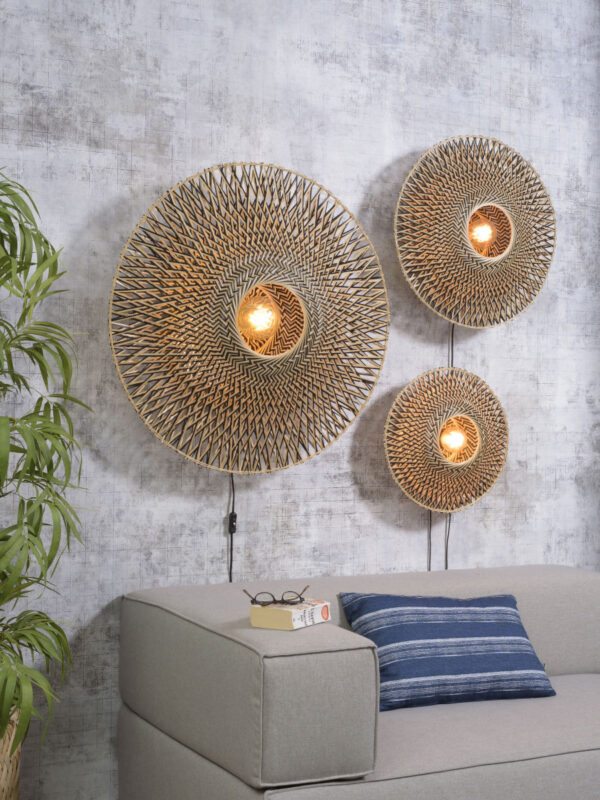 Applique Bali Ø87 cm en Bambou naturel au design naturel par Good & Mojo