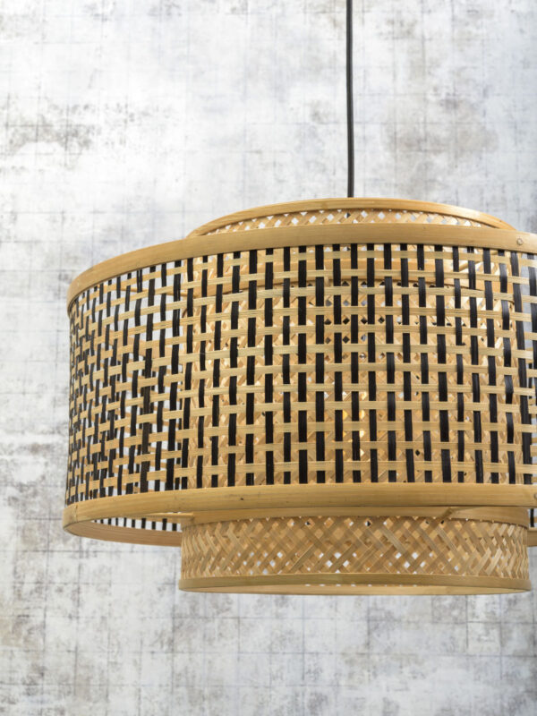 Applique déportée Bhutan avec abat-jour en Bambou naturel au design naturel par Good & Mojo