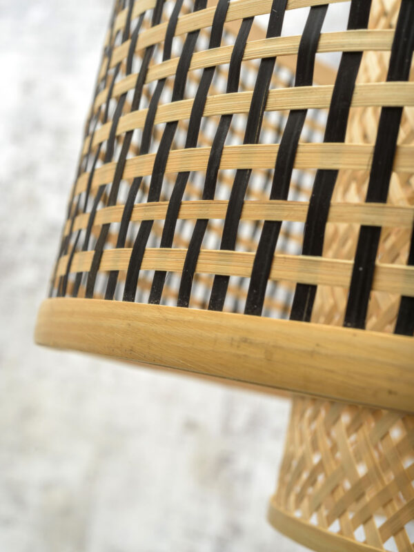 Applique déportée Bhutan avec abat-jour en Bambou naturel au design naturel par Good & Mojo