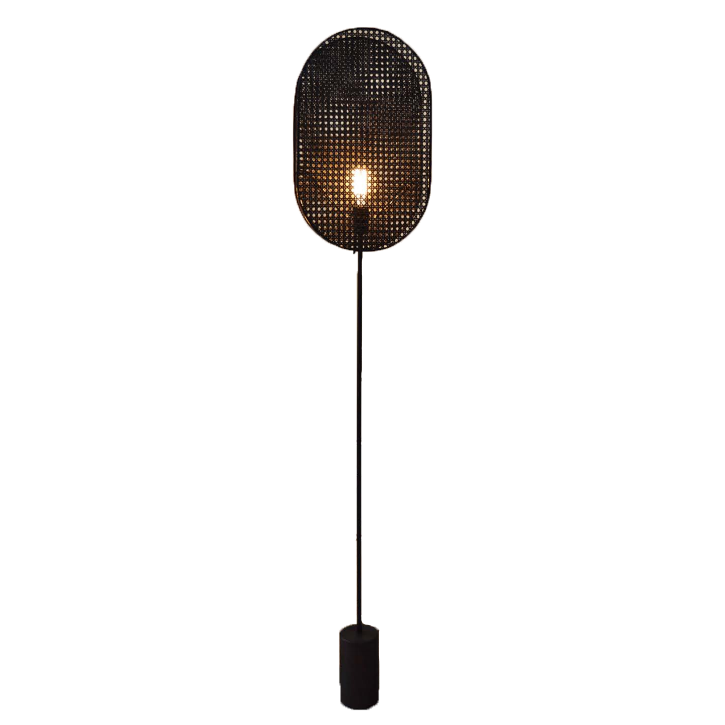 Lampadaire Coimbra en cannage noir au design naturel par Pavao Studio