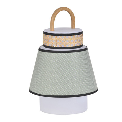 Baladeuse Singapour en cannage & lin naturel par Market Set