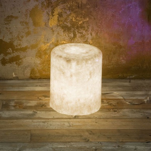 Lampe à poser et pouf lumineux Bin F nebula au design original et moderne en Nebulite