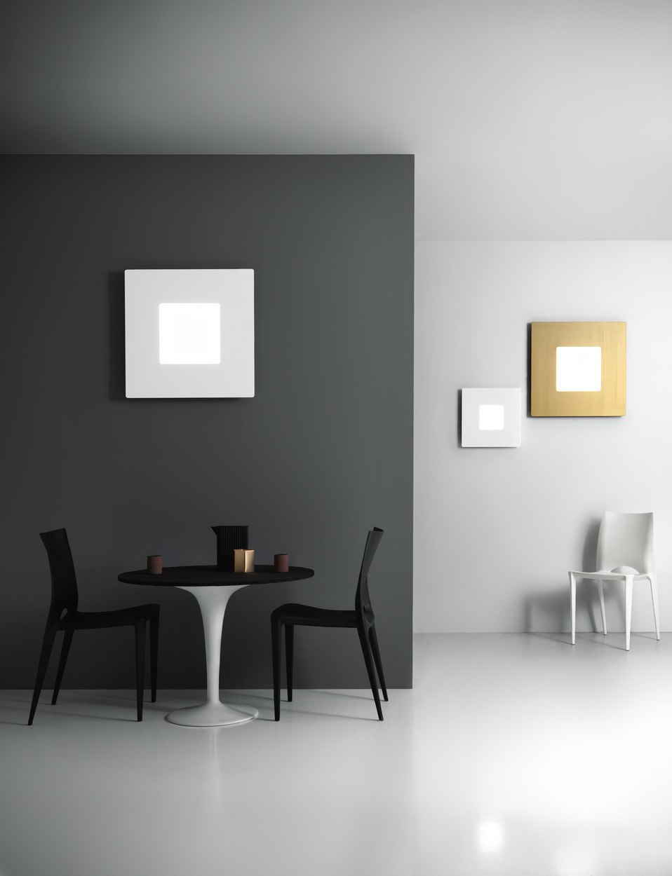 Applique Plafonnier BILDE carré élégant en aluminium 3 coloris par Giarnieri Light