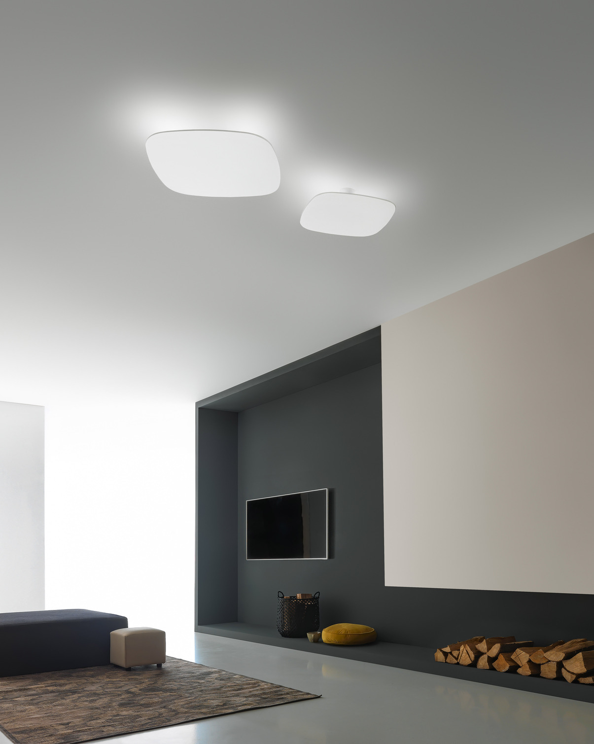 Applique / Plafonnier STEP aluminium carré angles arrondis 6 coloris par Giarnieri Light