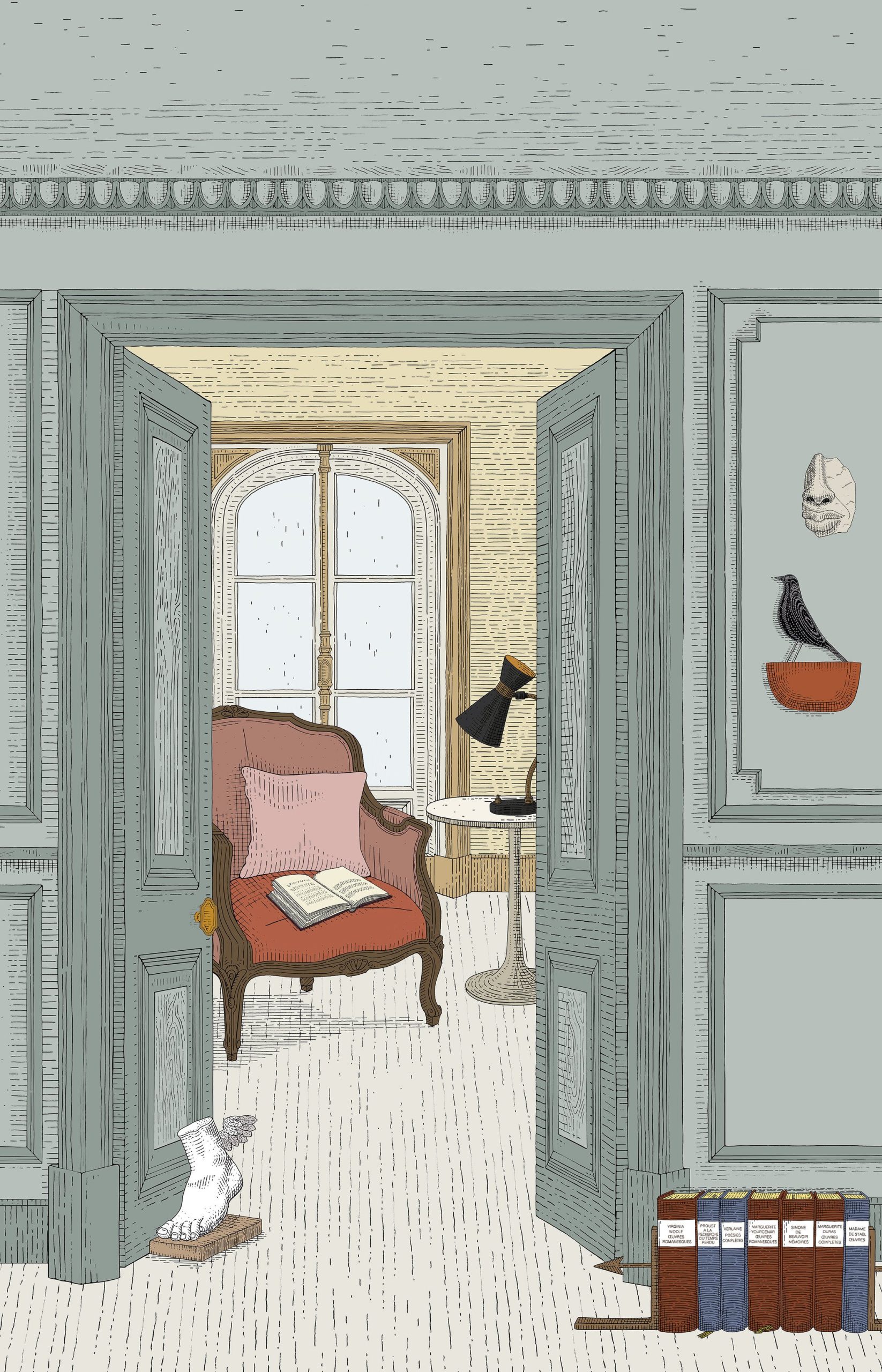 Papier peint design Curious prêt-à-poser par Bien fait Paris