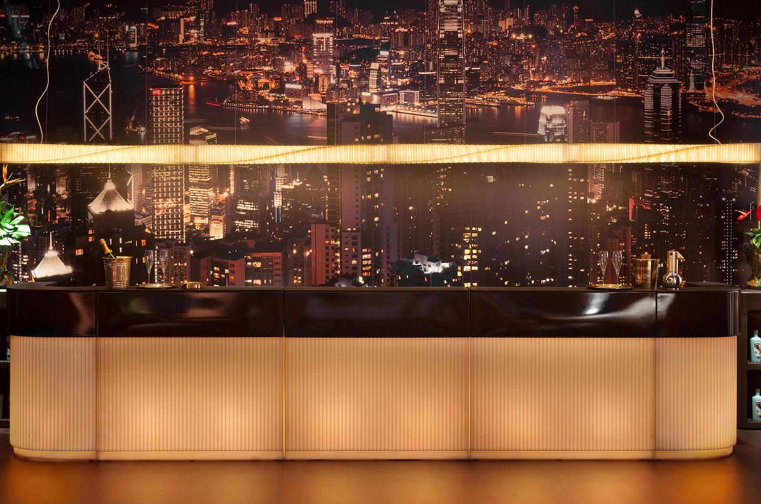 Bar lumineux Cordiale corner en polyéthylène par Roberto Paoli x SLIDE Studio