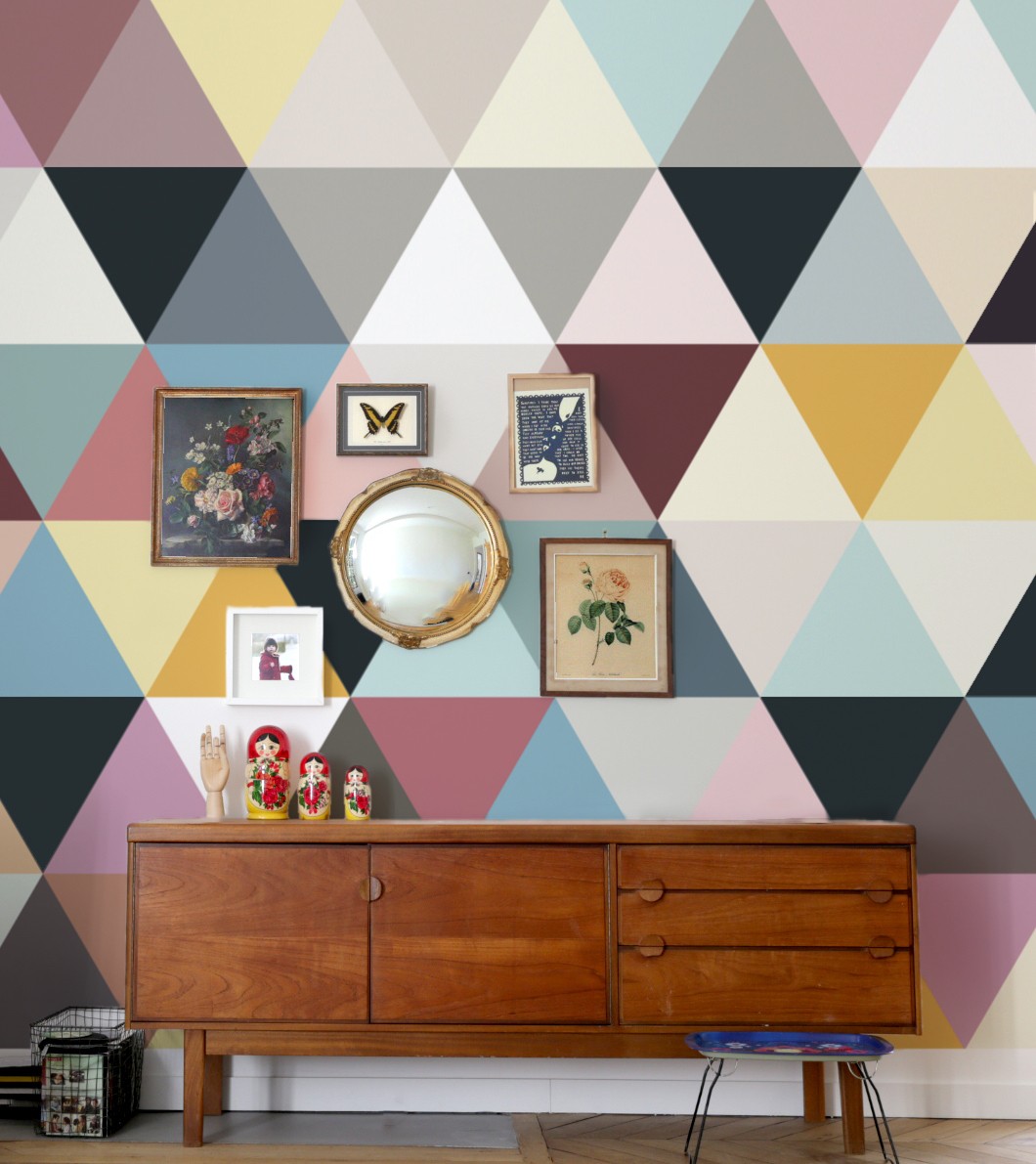 Papier peint design intissé Mosaic Soft au design géométrique