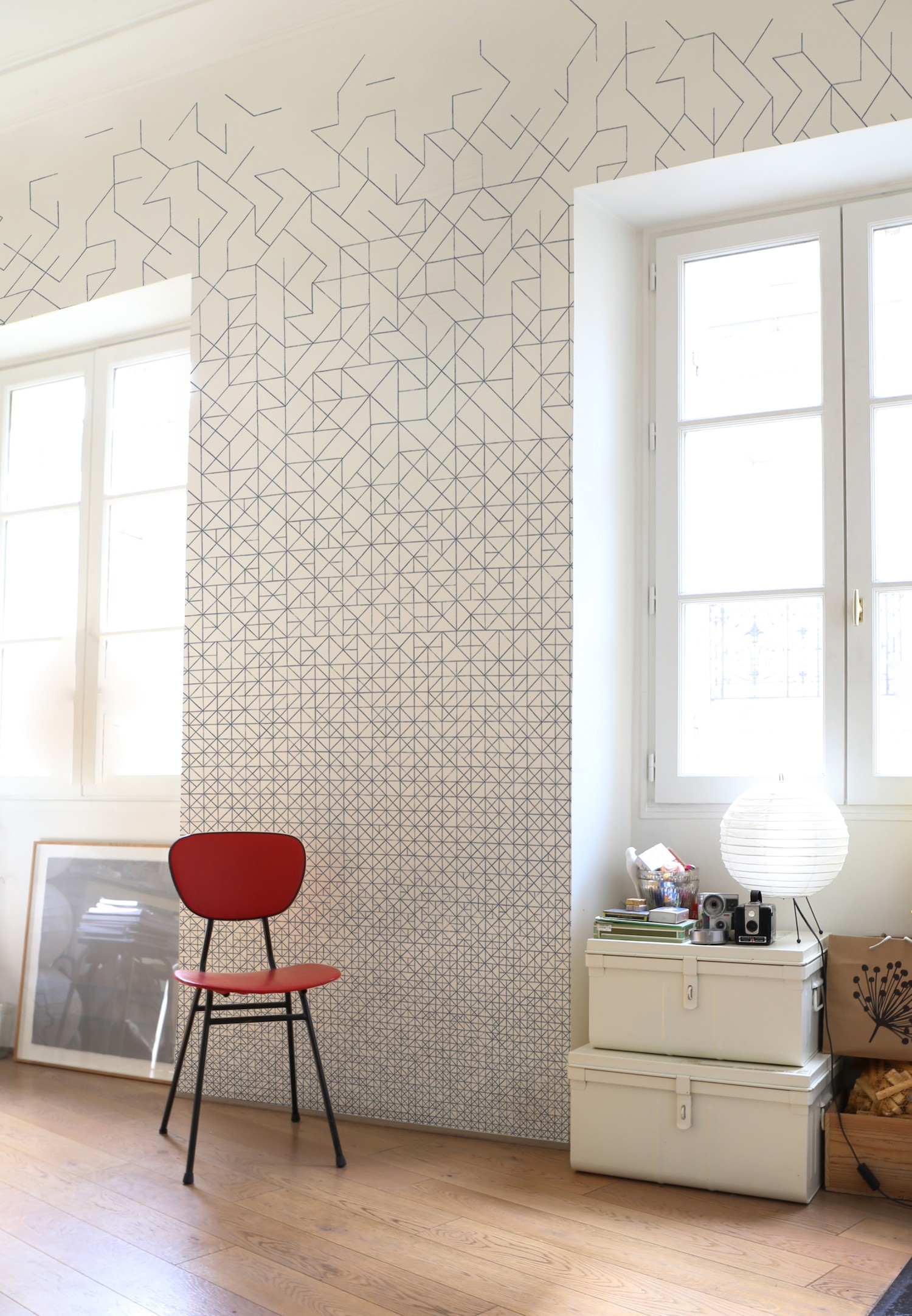 Papier peint au design géométrique intissé Modular  prêt-à-poser