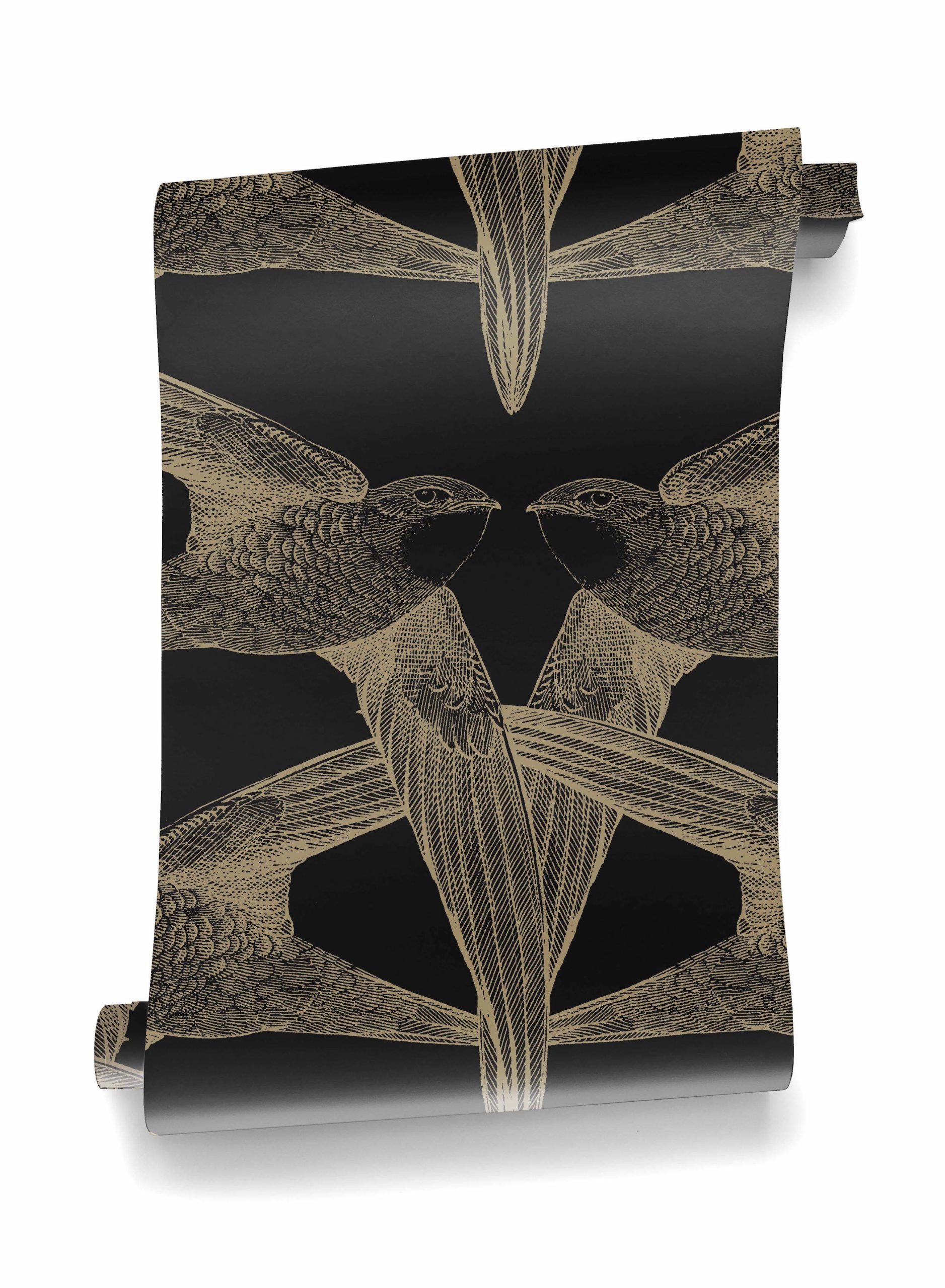 Papier peint design intissé Black Birds - grands oiseaux prêt-à-poser 