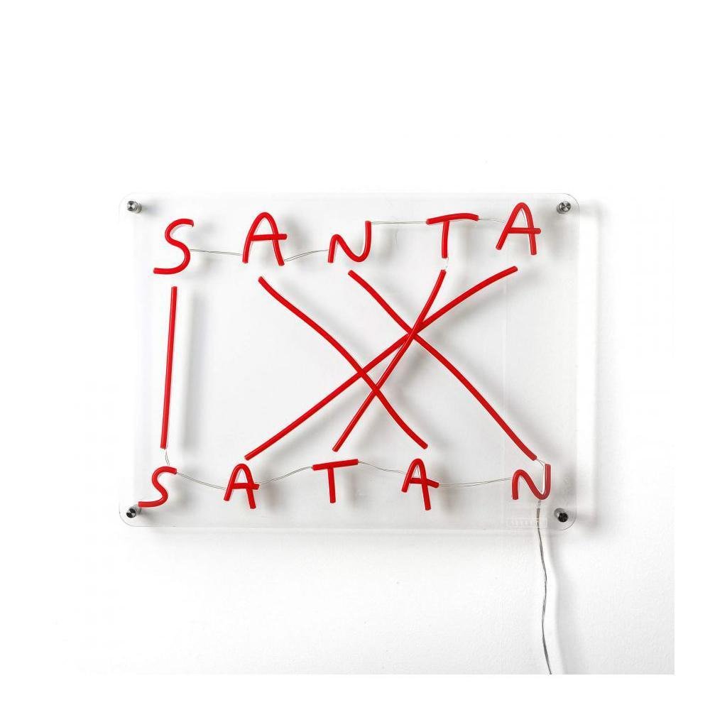 Applique néon Codalunga Santa Satan en acrylique imprimé avec un tube à LED en silicone par Nico Vascellari x Seletti