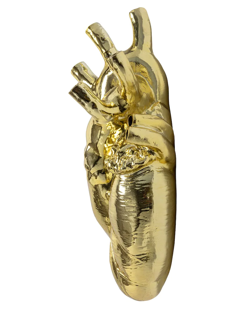 Vase design Giant Gold Love in Bloom XXL en porcelaine en forme de coeur par Marcantonio X Seletti