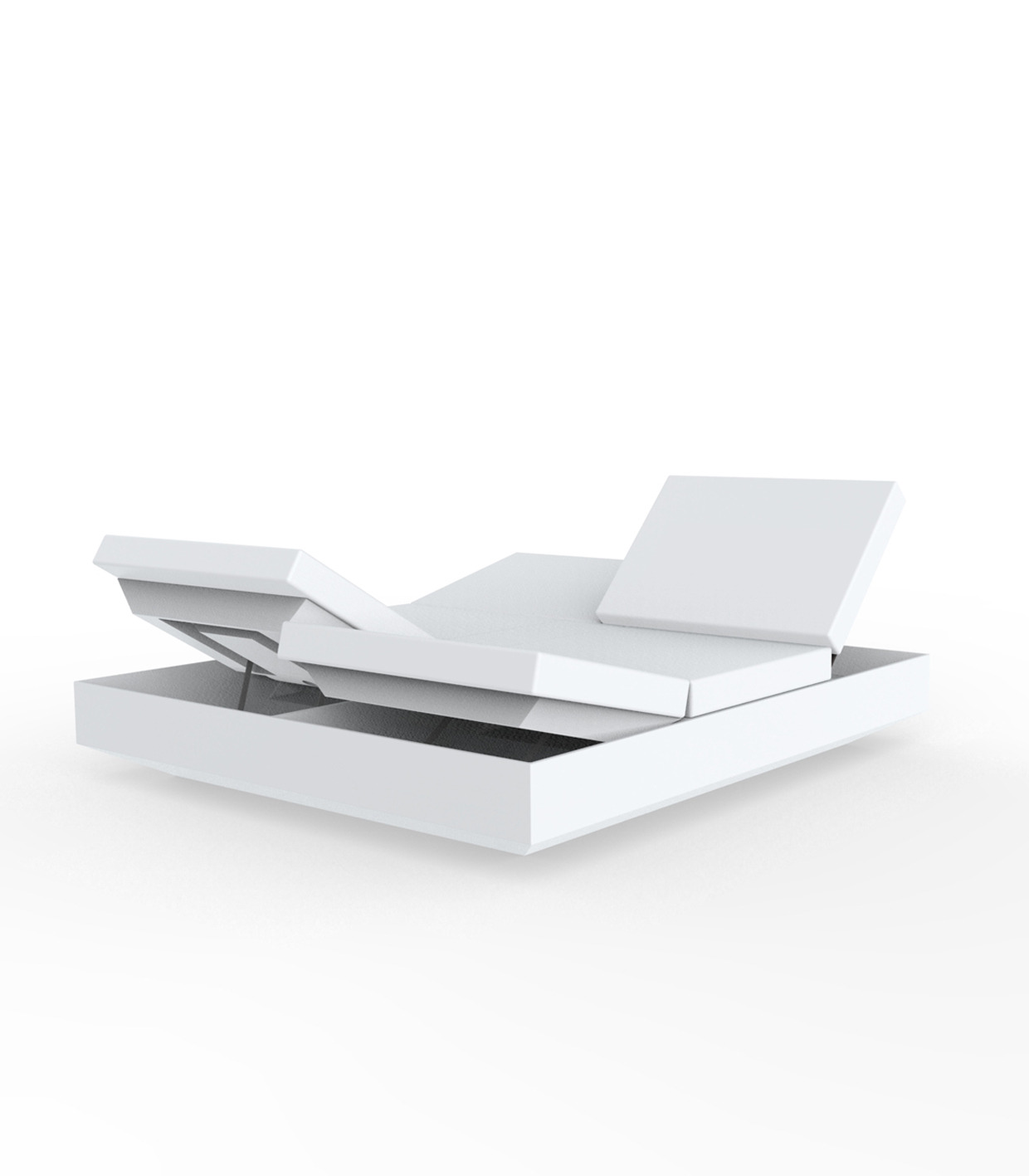 Banquette carrée inclinable 4 dossiers Vela en polyéthylène au design contemporain par Ramon Esteve x Vondom