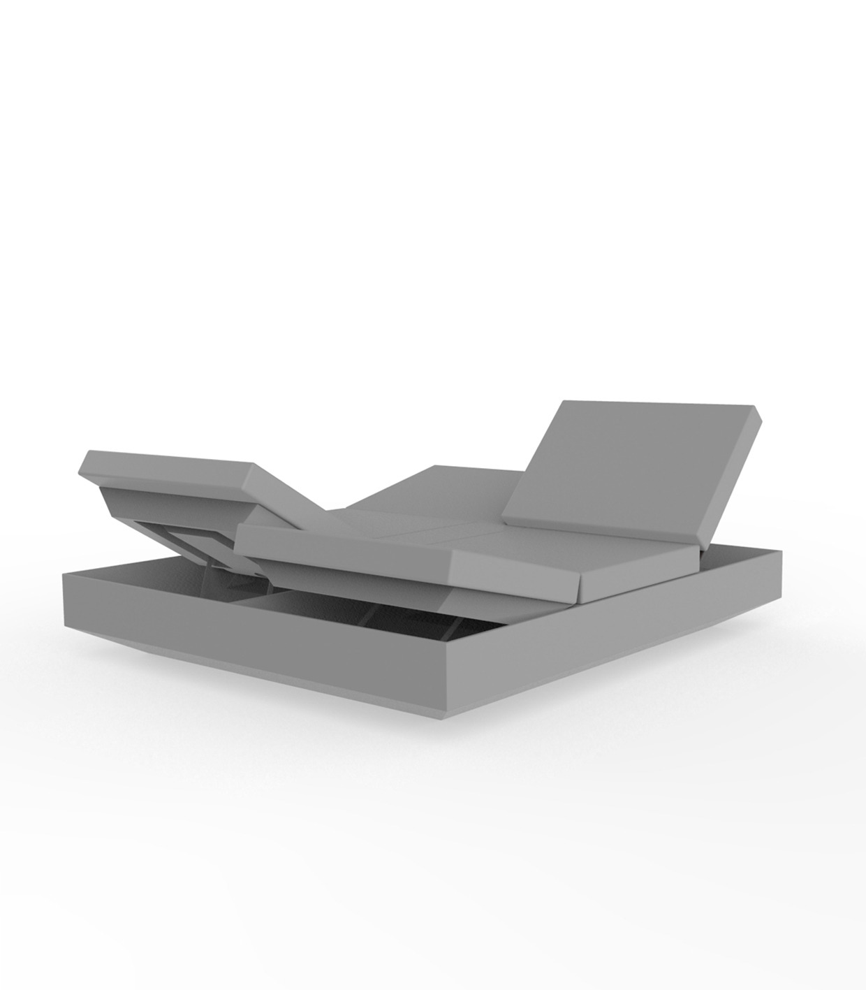 Banquette carrée inclinable 4 dossiers Vela en polyéthylène au design contemporain par Ramon Esteve x Vondom