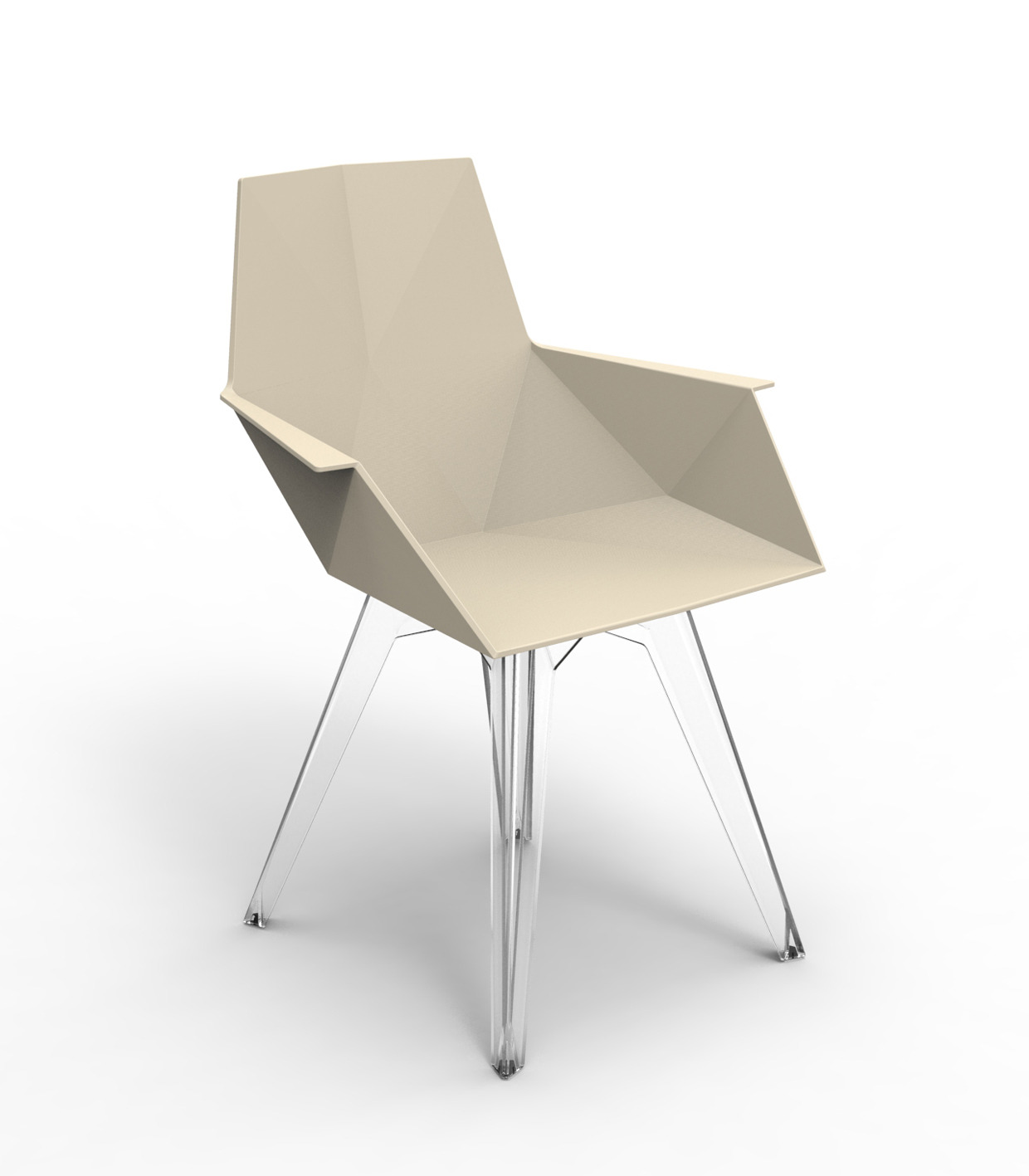 Fauteuil avec pieds transparents Faz en polyéthylène au design contemporain par Ramon Esteve x Vondom