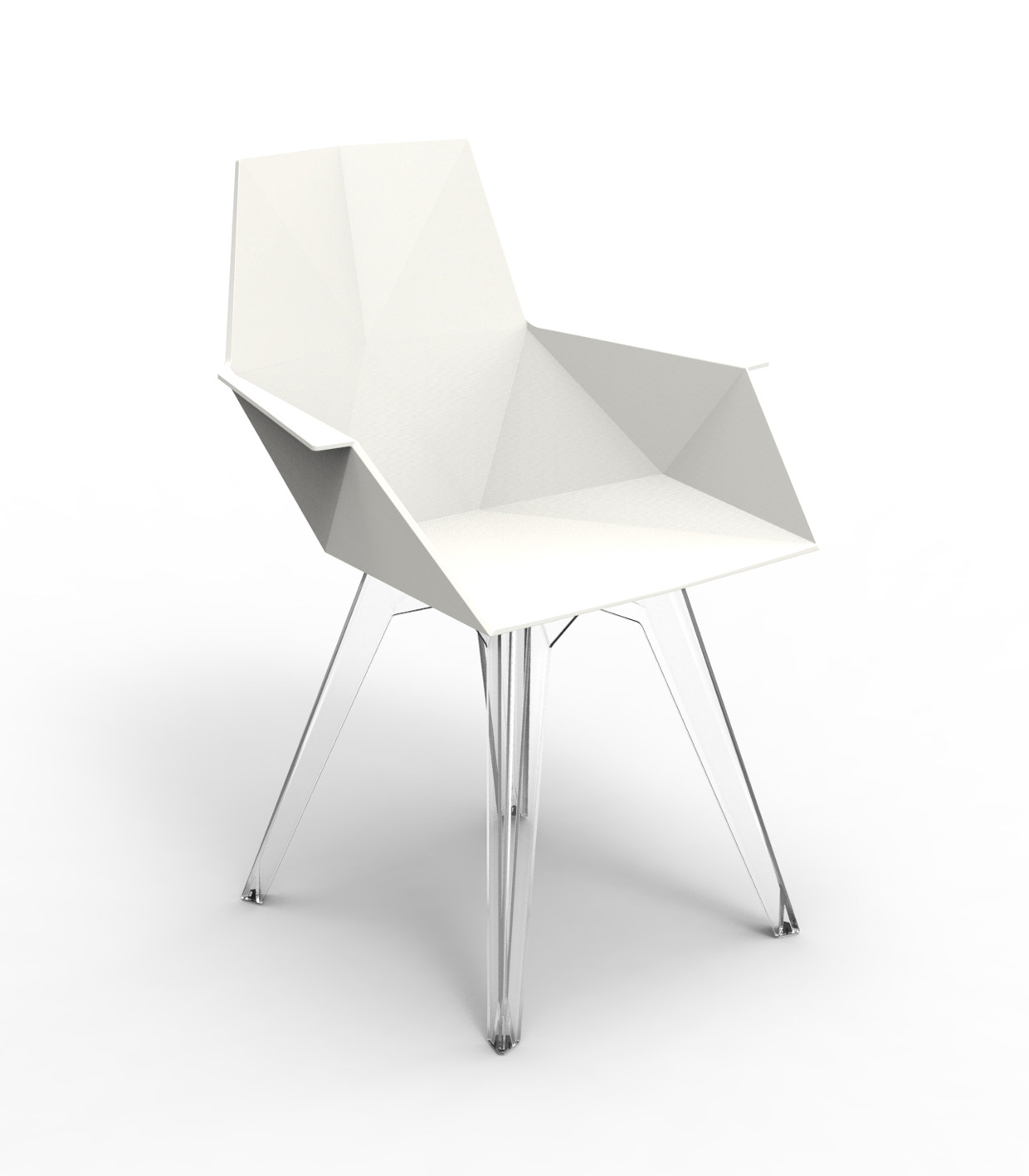 Fauteuil avec pieds transparents Faz en polyéthylène au design contemporain par Ramon Esteve x Vondom