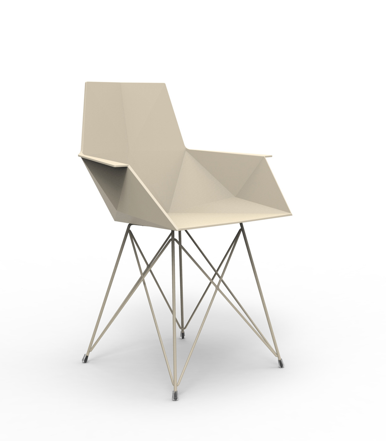 Fauteuil avec pieds en acier Faz en polyéthylène au design contemporain par Ramon Esteve x Vondom